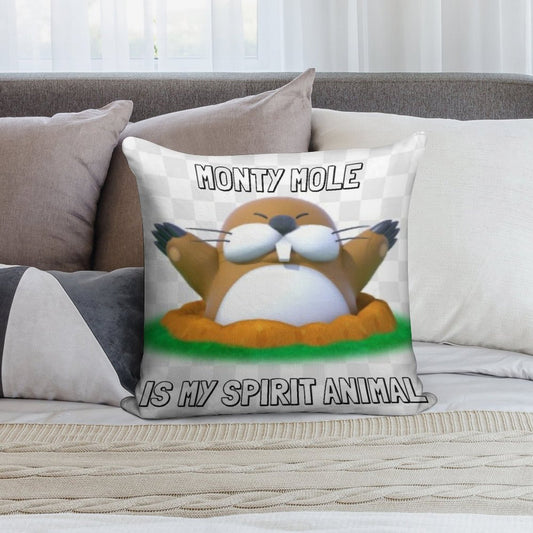 Monty Mole Is My Spirit Animal Soft Bedroom Essential Throw Pillow