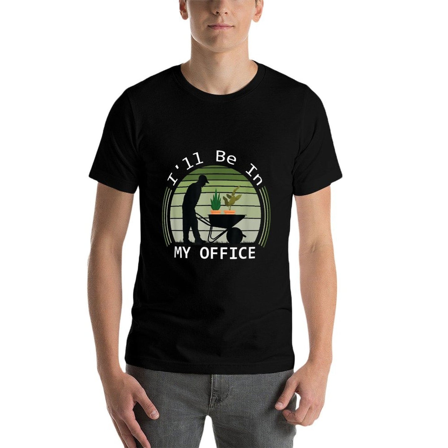 Ill Be in My Office Garden Funny Fathers Day Gardening  Ribbed Collar T-Shirt