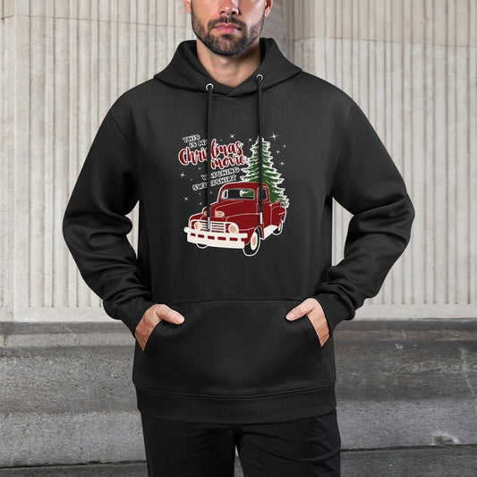 Christmas Movie Watching for Adults, Vintage Truck Pilling-Resistant Hoodie
