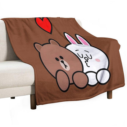 Brown Bear And Cony in Love Classic Throw Blanket