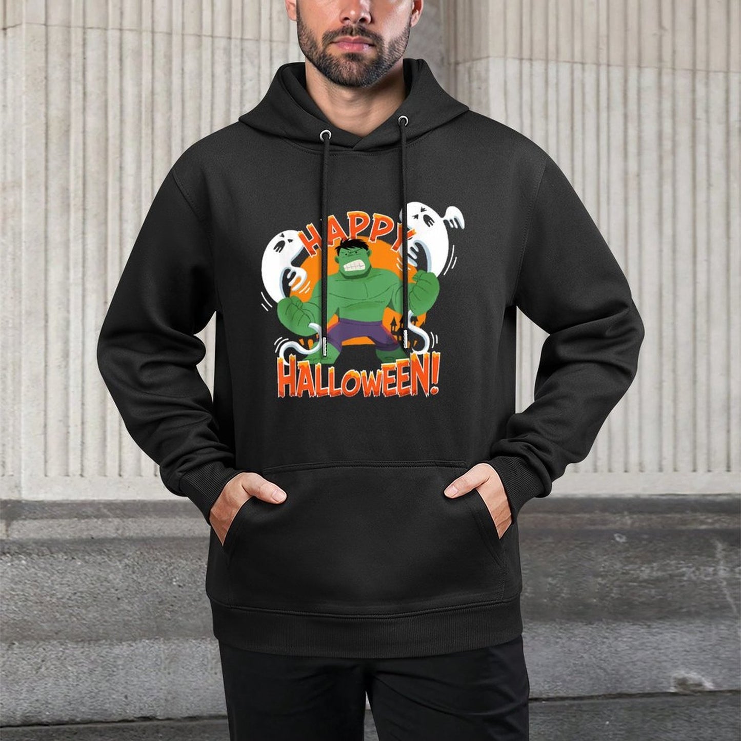 Marvel Hulk Happy Halloween Kangaroo Pocket Hoodie