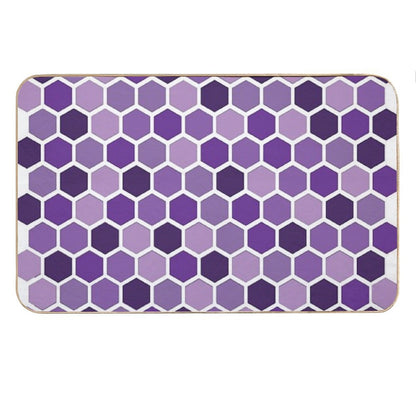 Shades Of Purple Hexagonal Pattern Bath Mat