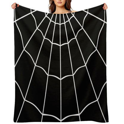Spider Web - Black Throw Blanket