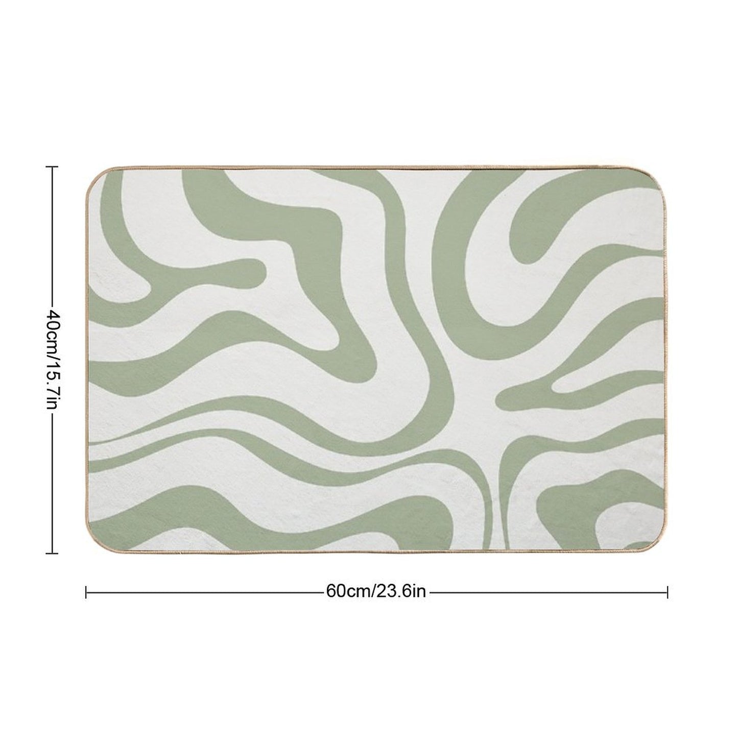 Modern Liquid Swirl Abstract Pattern in Sage Green Tones Bath Mat