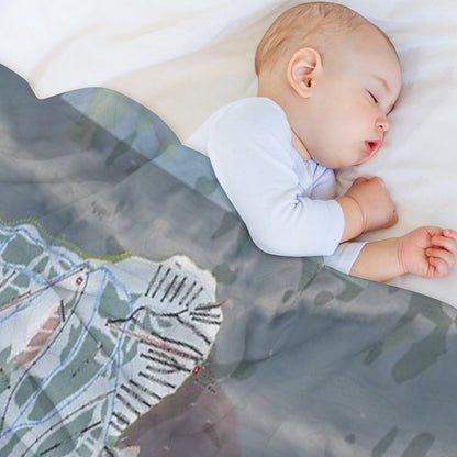 Fernie Resort Trail Map Throw Blanket