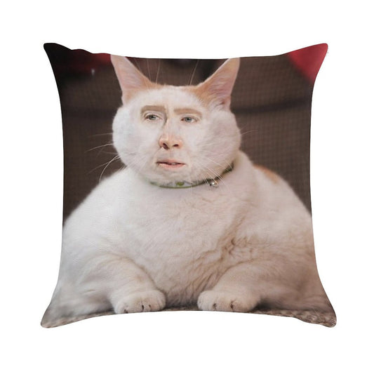 Nicolas Cage Cat Soft Durable Construction Throw Pillow