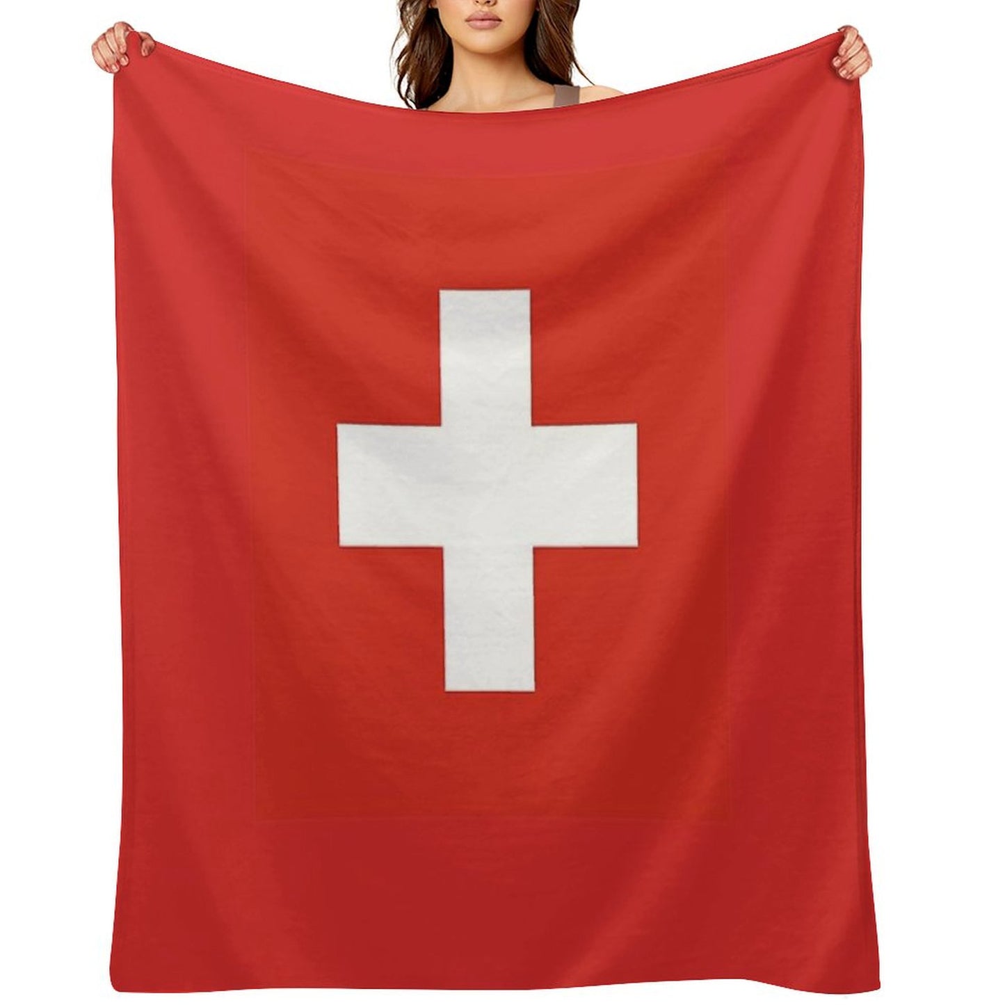 Switzerland National Flag T-Shirt - Swiss Sticker Bedspread Duvet Throw Blanket