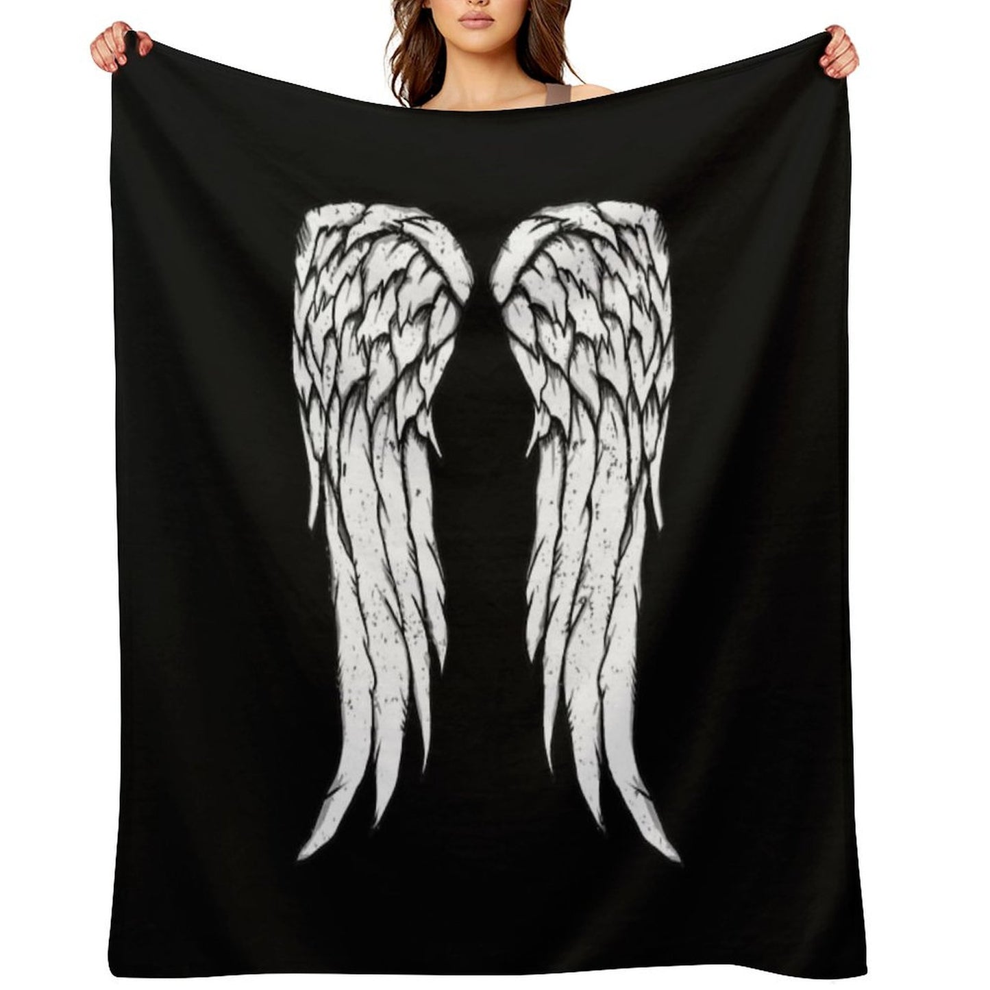 Daryl Dixon Wings - Zombie Throw Blanket