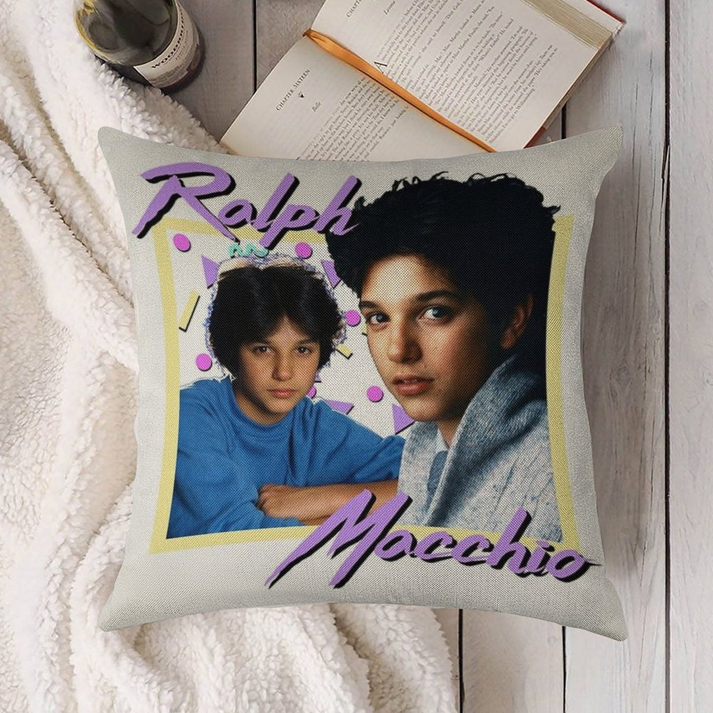 80s Ralph Macchio Linen Throw Pillow Cover