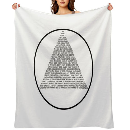 Alcoholics Anonymous Symbol in Slogans (A.A.) Throw Blanket