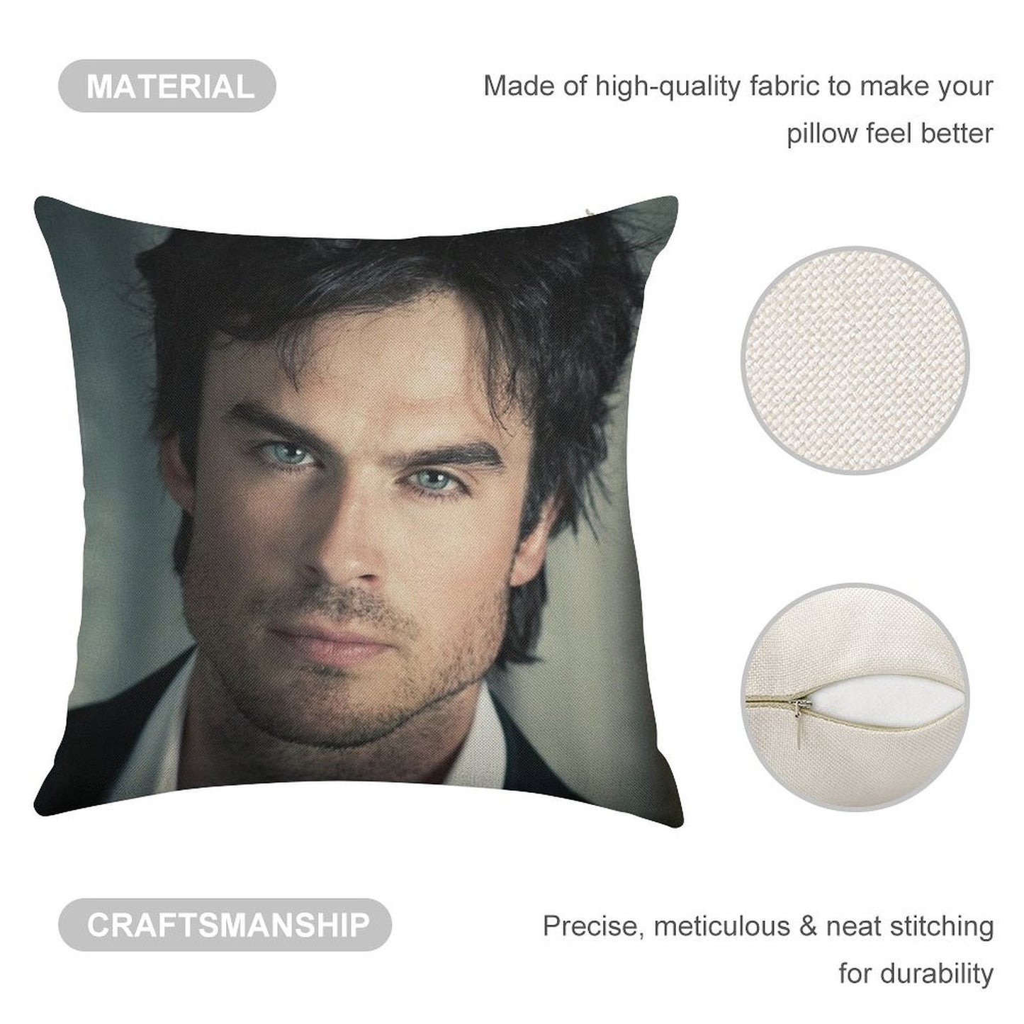 Ian Linen Throw Pillow Cover