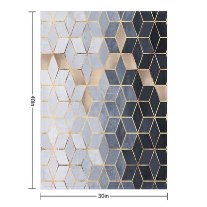 Soft Blue Gradient Cubes Throw Blanket