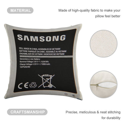 Swollen Battery Premium Linen Throw Pillow Cover