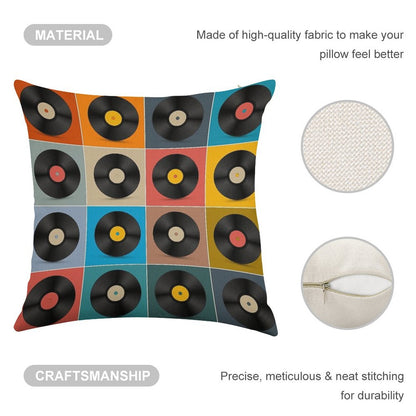 Album,Vinyl Record,Music Poster Linen Throw Pillow Cover