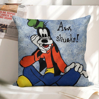 Goofy Painting Linen Throw Pillow Cover
