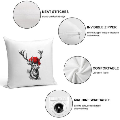 Deer with A Pollen Hat Soft Style Accent Throw Pillow