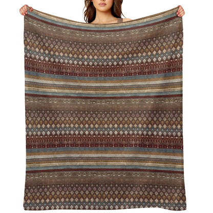 Geometrical Carpet Design Patterns Throw Blanket