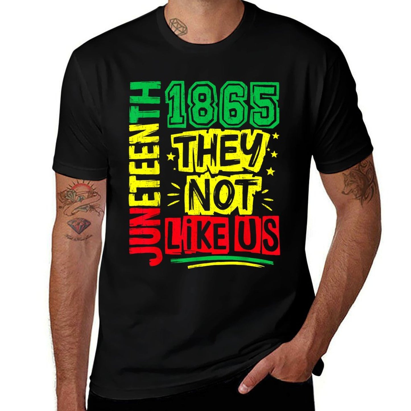 Juneteenth 1865 Black History Month Black Lives Matter Men  High-quality Stitching T-Shirt