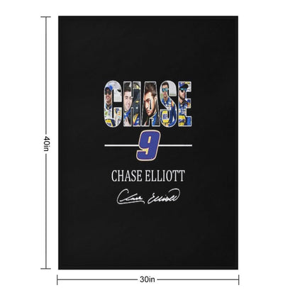 Chase 9 Chase Elliott Signature Gifts For Fans, For Men And Women, Gift Christmas Day Throw Blanket