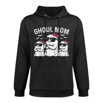 Retro Ghoul Mom Mother Ghost Mama Halloween Funny Pilling-Resistant Hoodie