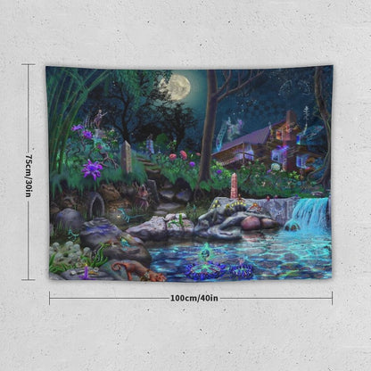 The PsyCabin - Trippy Psychedelic Visionary Garden Tapestry