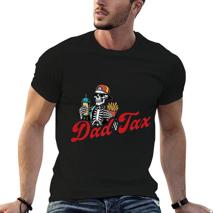 Dad Tax Making Sure It's Not Poison Skeleton (2 SIDES)  Oversized Silhouette T-Shirt