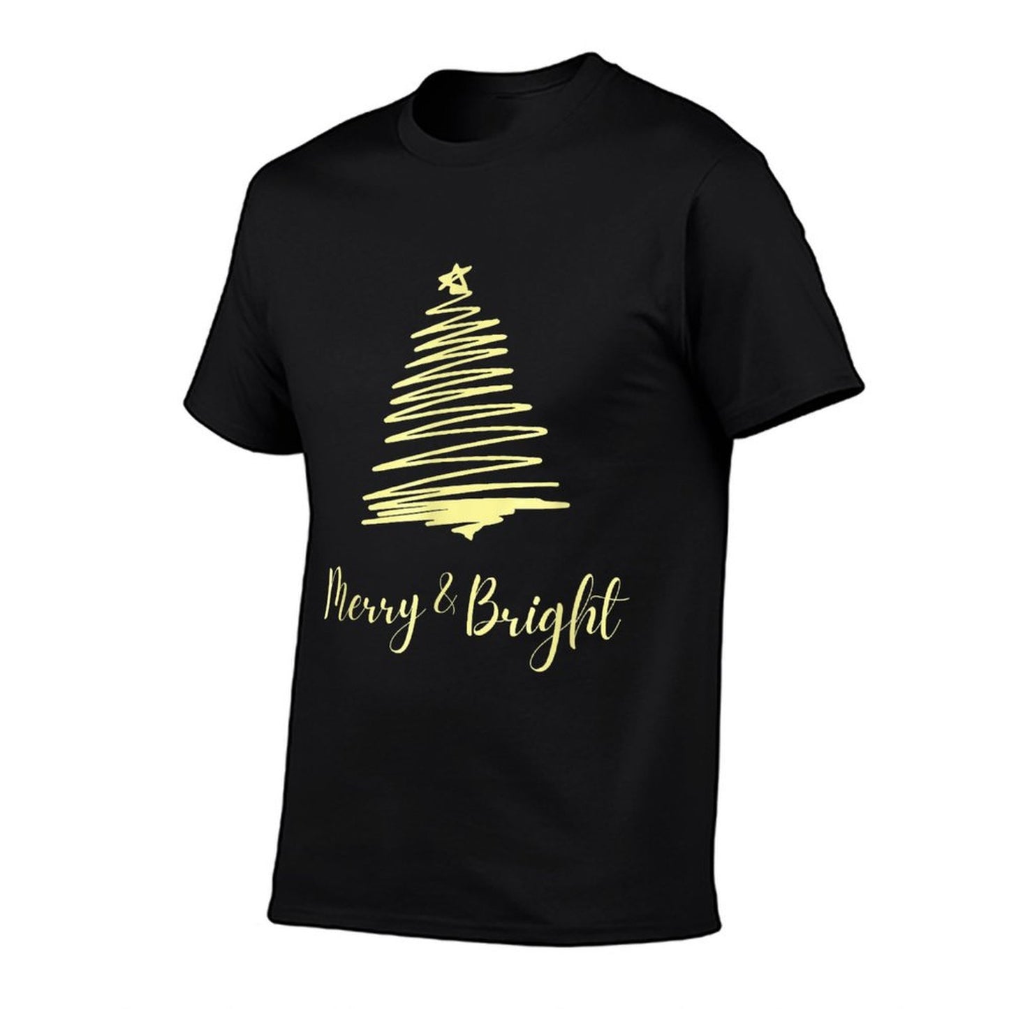 Merry  Bright Christmas Holiday Gold Merry Christmas Tree  Moisture-wicking T-Shirt