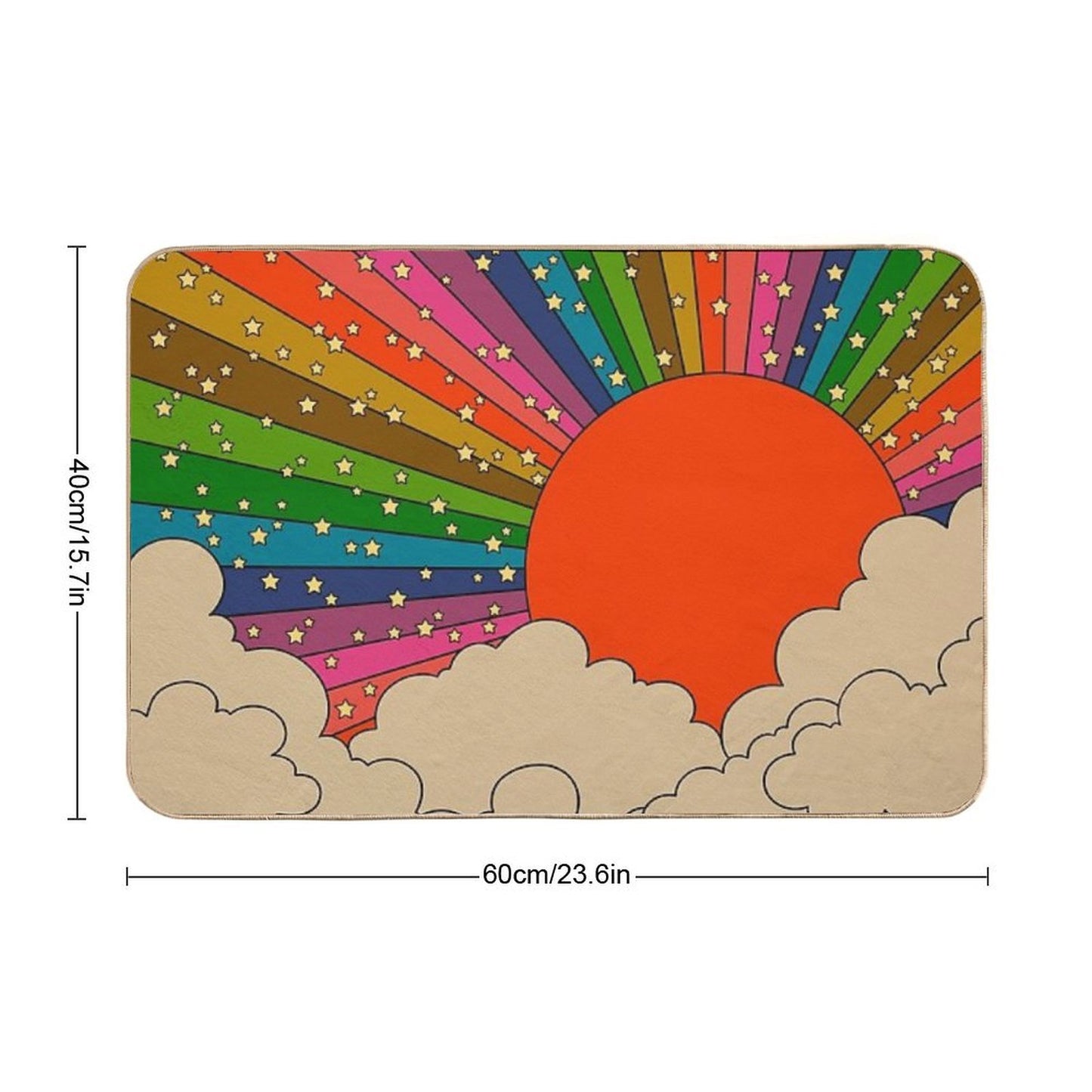 Rainbow 70s Sun  Toxin-Free Bath Mat