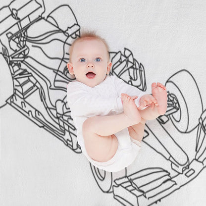 F1 Sketch Throw Blanket