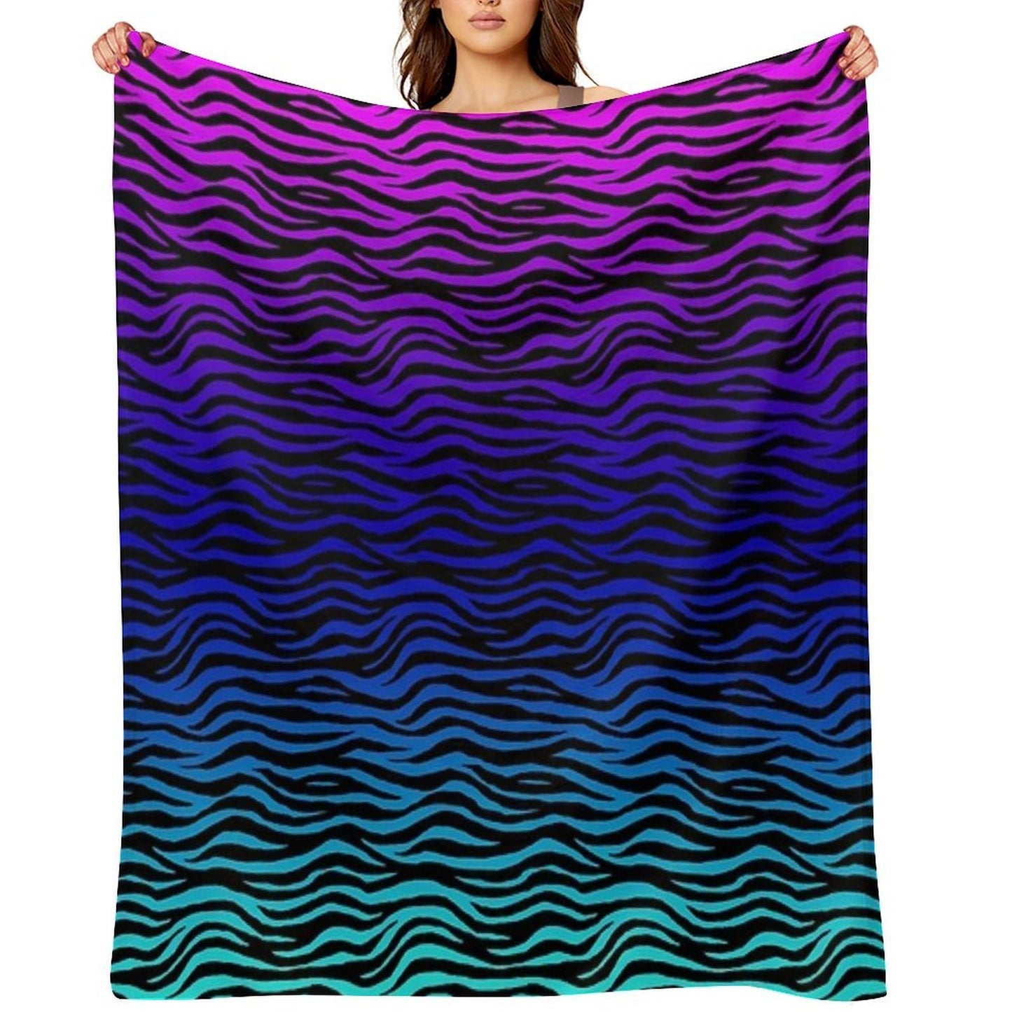 Purple Zebra Print Throw Blanket