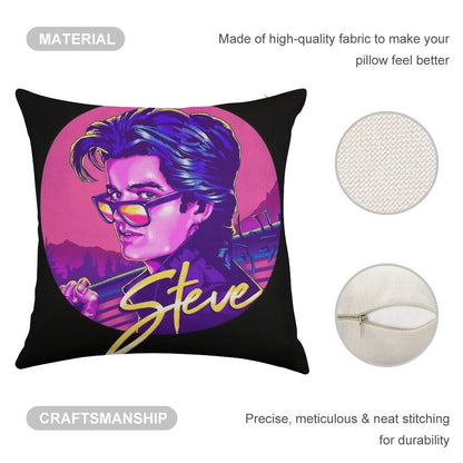 Stranger Things Steve Harrington  Available on Mask Linen Throw Pillow Cover
