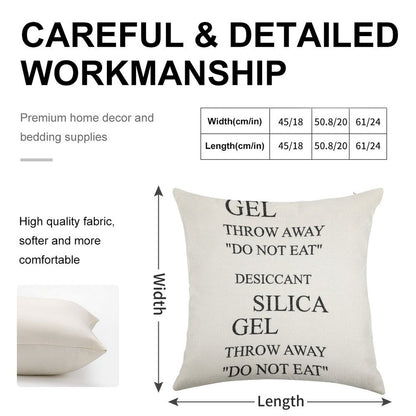 Do Not Eat - Silica Gel Linen Throw Pillow Cover