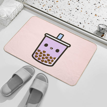 Cute Love Heart Bubble Tea Bath Mat