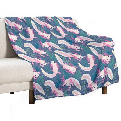 Axolotls Throw Blanket