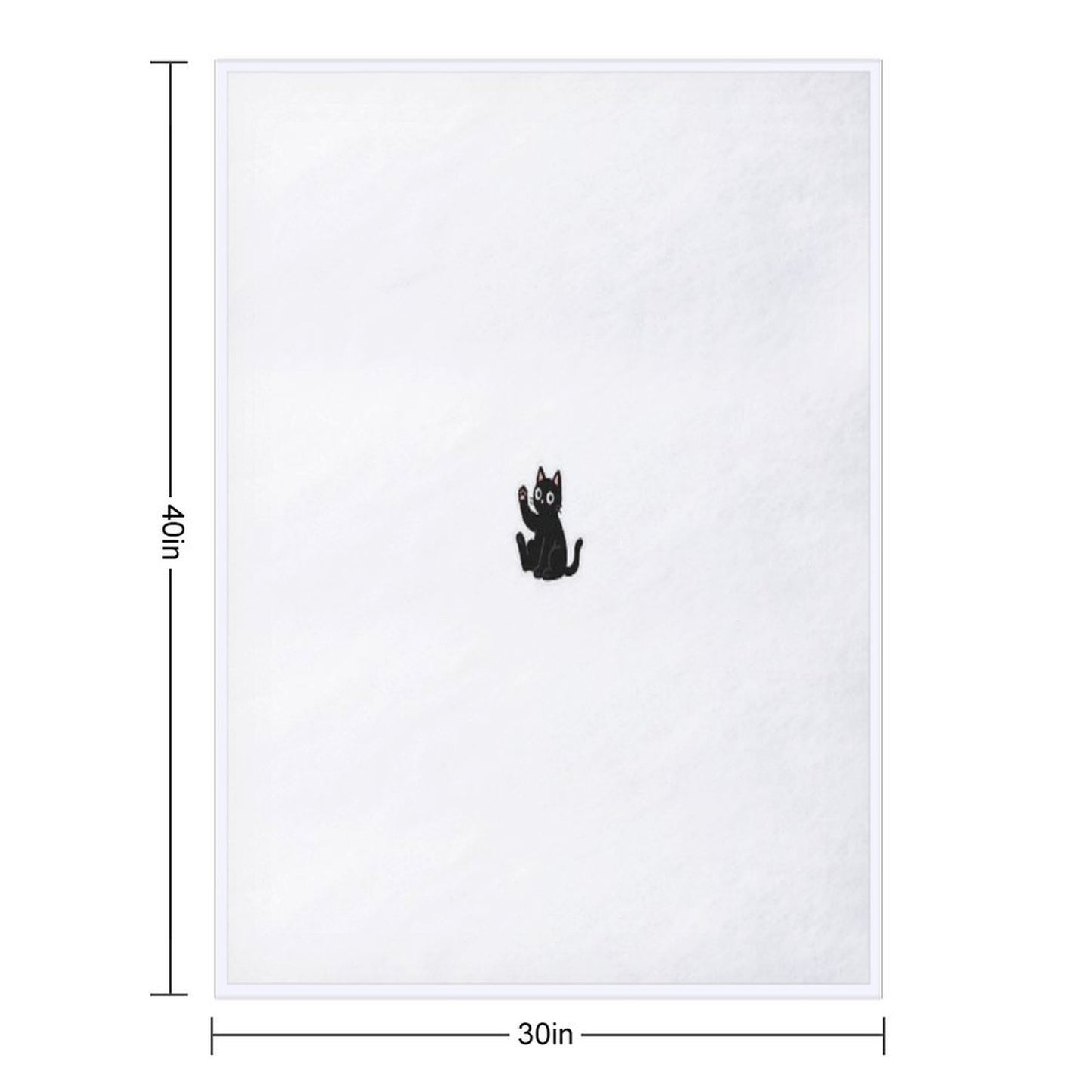 Waving Black Cat – Friendly Paw Sticker Throw Blanket