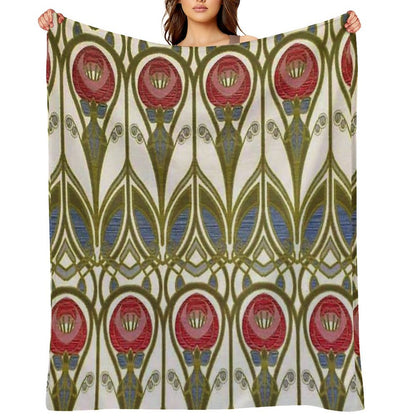 Charles Rennie Mackintosh Design Throw Blanket