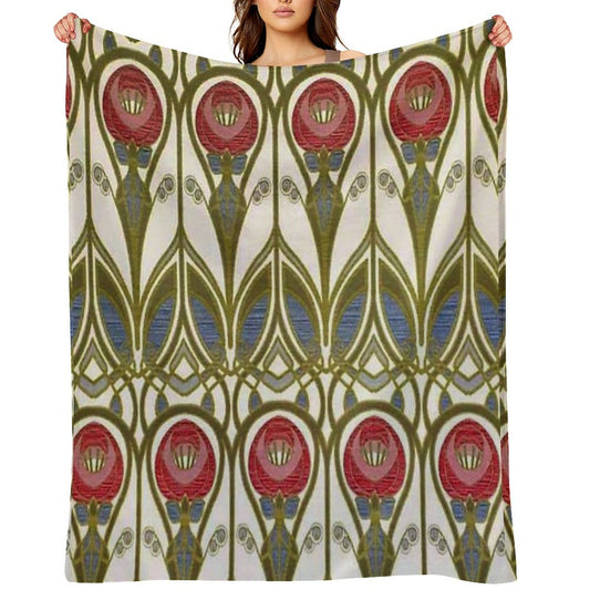 Charles Rennie Mackintosh Design Throw Blanket