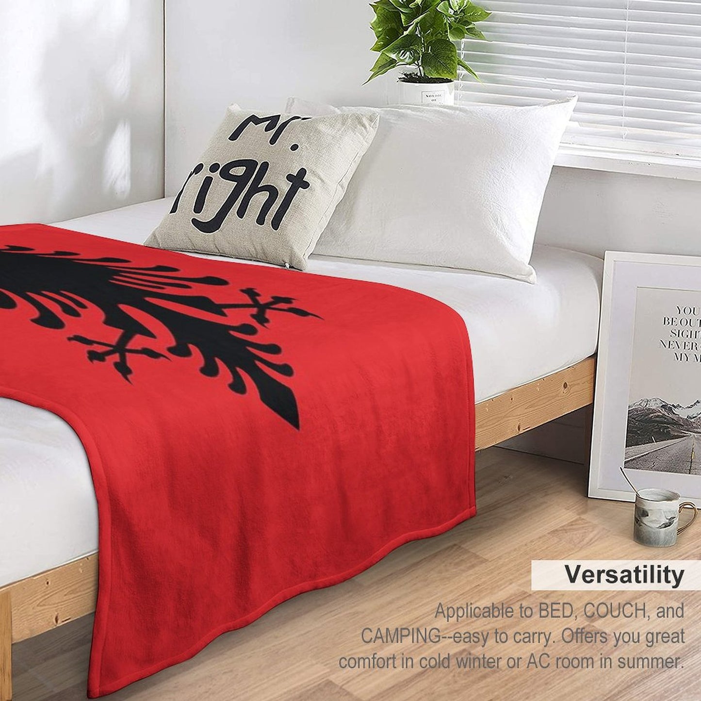 Albanian Flag Throw Blanket