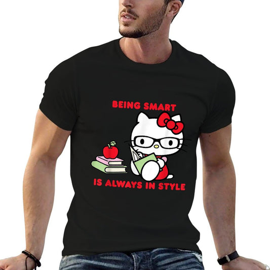 Hello Kitty Being Smart Is Always In Style Books Student  Polyester Blend T-Shirt