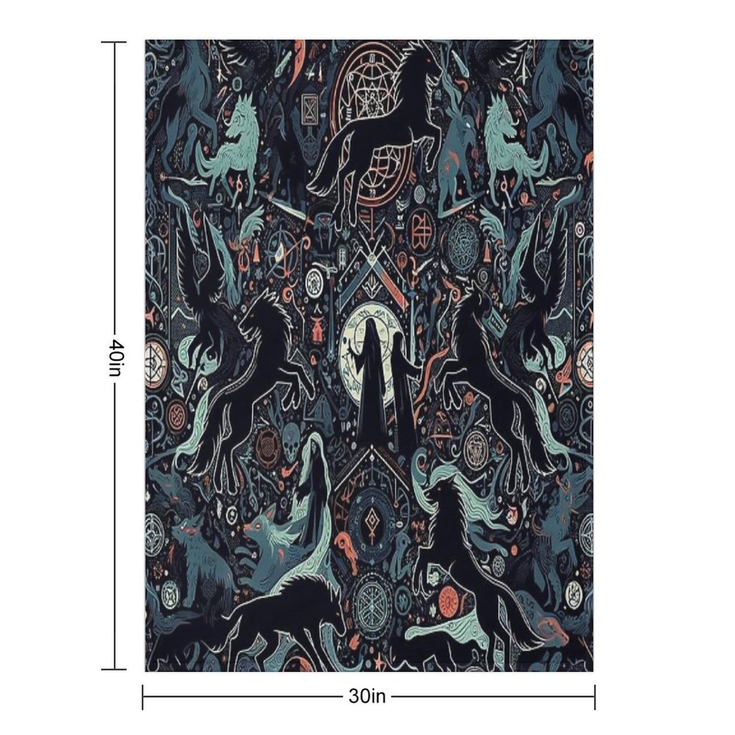 Winged Guardians of The Occult Throw Blanket