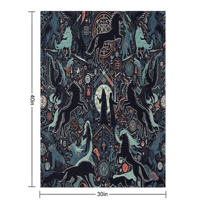 Winged Guardians of The Occult Throw Blanket