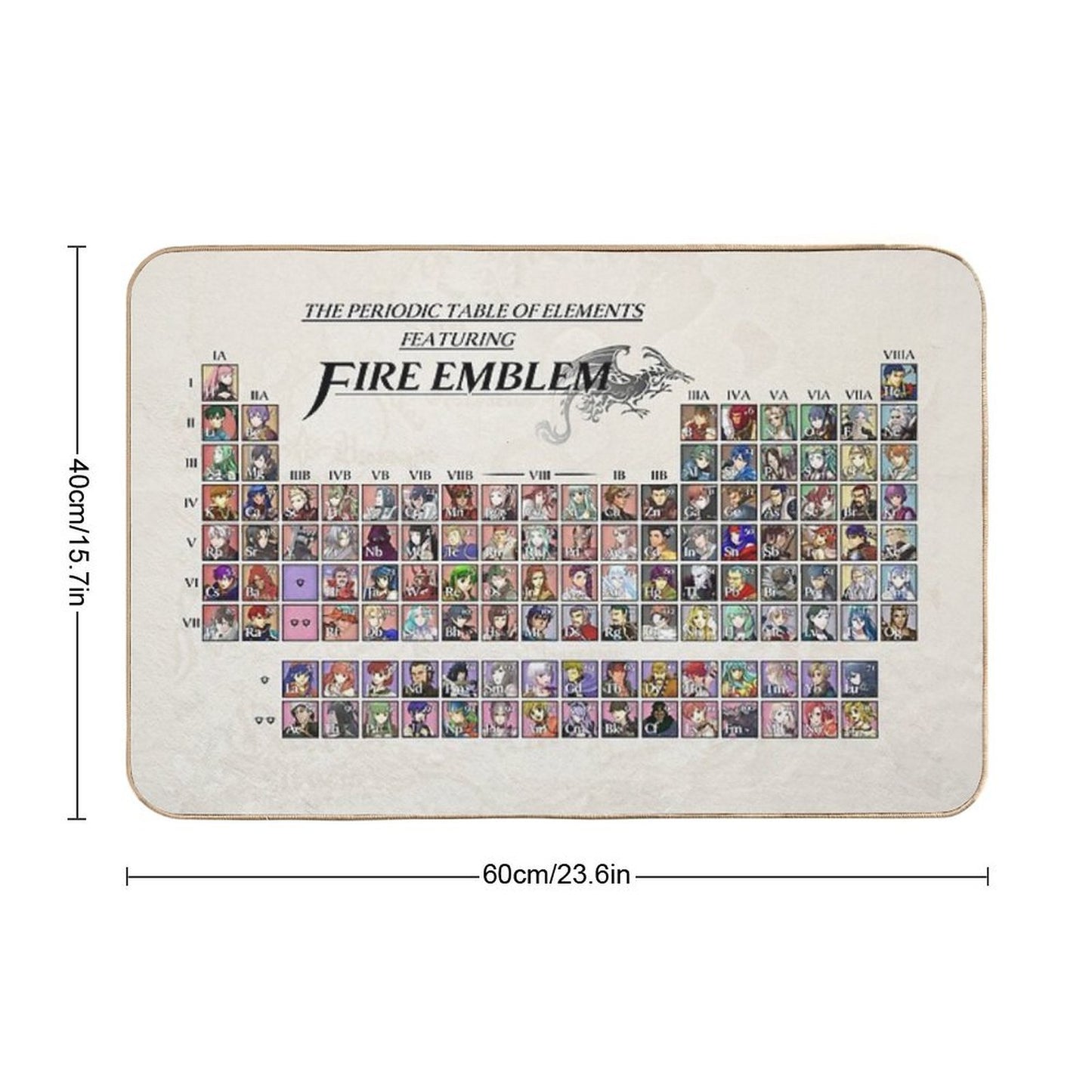 Periodic Table Fire Emblem  Eco-Friendly Bath Mat