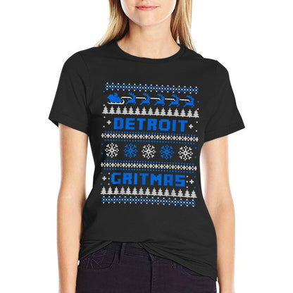 DETROIT MICHIGAN UGLY CHRISTMAS SWEATER PARTY 313  Classic T-Shirt