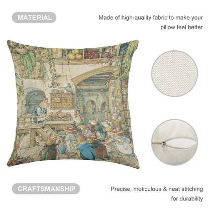 The Fruits of The Hedge Linen Throw Pillow Cover