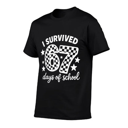 I Survived 67 Days of School Funny 67 Teachers Students Meme  Vintage-inspired T-Shirt