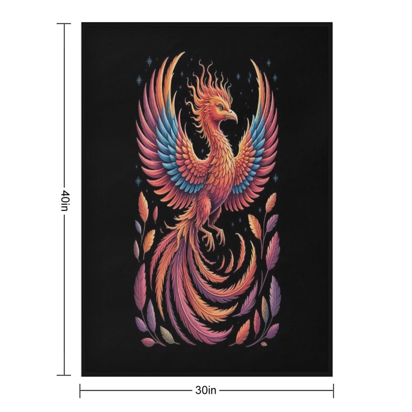 Fire Phoenix Bird Phoenix Reborn Firebird Phoenix Throw Blanket