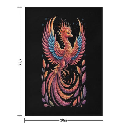 Fire Phoenix Bird Phoenix Reborn Firebird Phoenix Throw Blanket