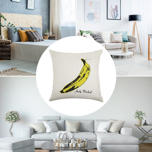 Andy Warhol Banana Velvet Underground Peel Slowly And See Linen Throw Pillow Cover
