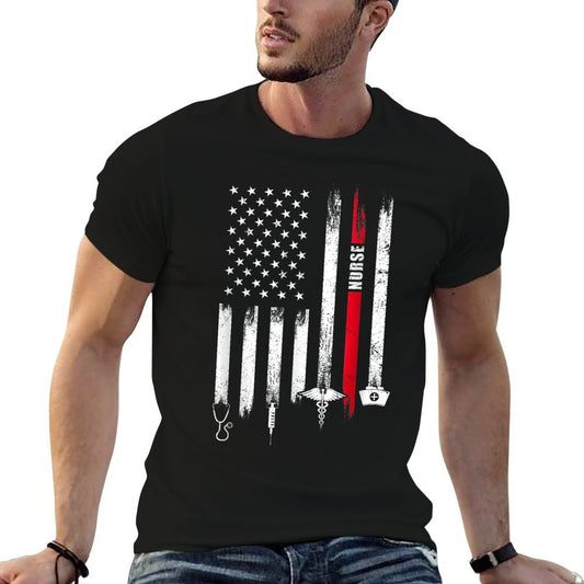 Funny American Flag Nurse Day Gift Idea T-Shirt