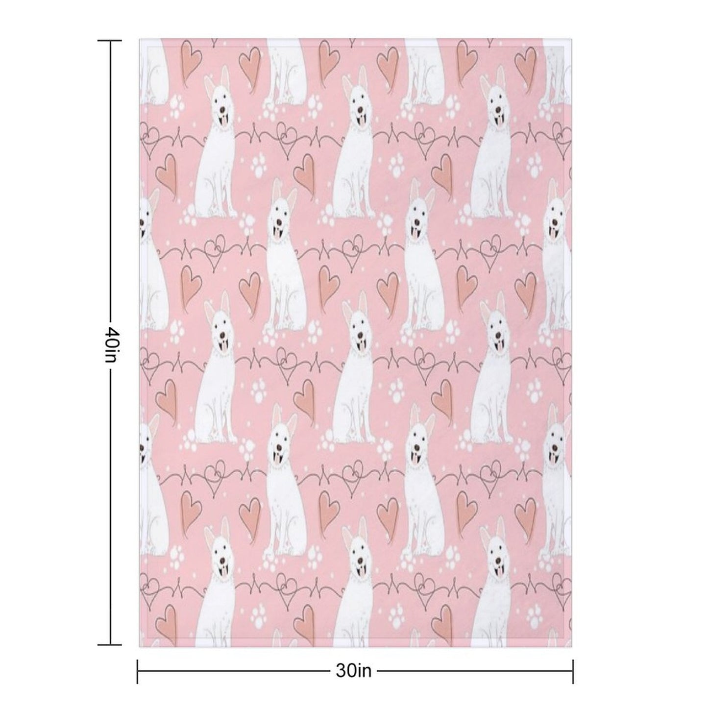 LOVE White German Shepherd Throw Blanket